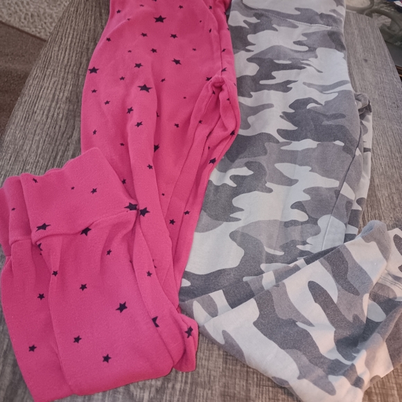 Girls Size 10/12, Pink Star and Gray Camo Pajama Pants - Picture 1 of 5